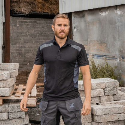 Xpert Pro Stretch Polo Shirt Black/Grey