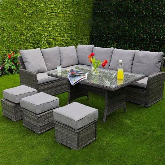 AMALFI CASUAL SOFA DINING SET - DARK GREY