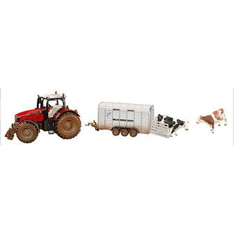 1:32 MASSEY FERGUSON W/IFOR WILLIAMS TRAILER - MUDDY VERSION