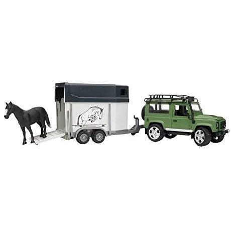 LAND ROVER DEFENDER W/HORSE TRAILER & HORSE