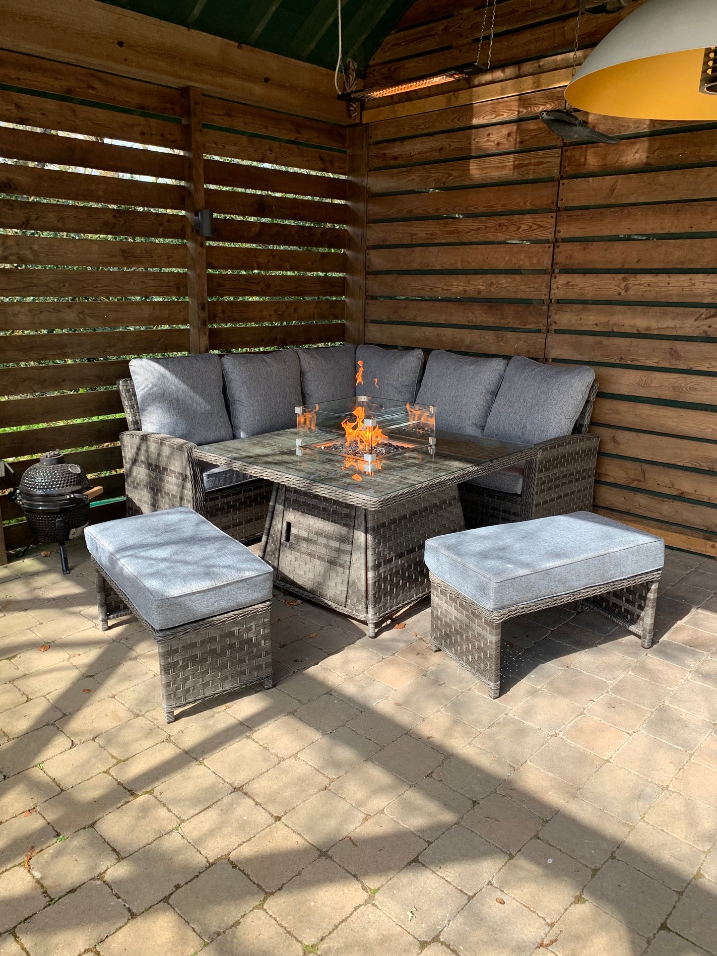 AMALFI CASUAL FIREPIT SET - DARK GREY