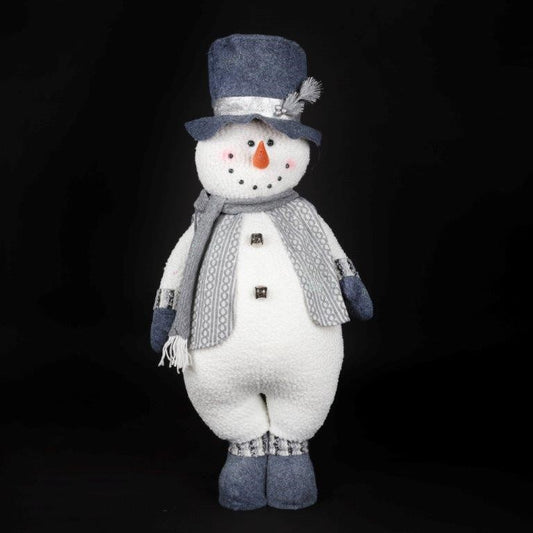 SILVER/GREY STANDING SNOWMAN