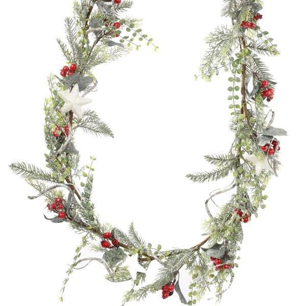 WREATH AND GARLAND WITH BERRIES/CEDERS/STARS