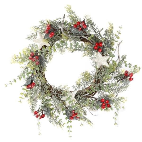 WREATH AND GARLAND WITH BERRIES/CEDERS/STARS