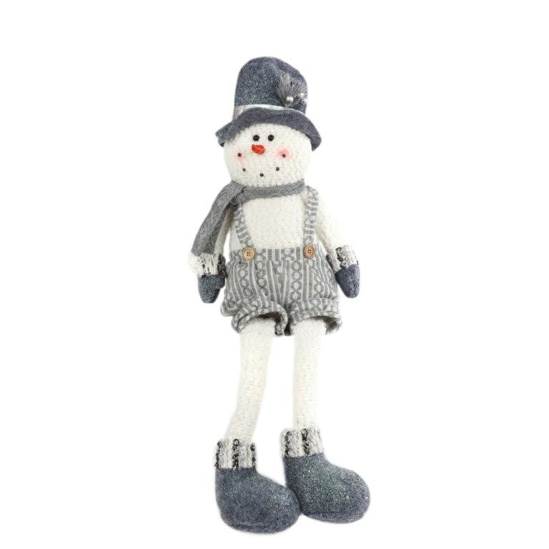 SILVER/GREY SITTING SNOWLMAN/LADY