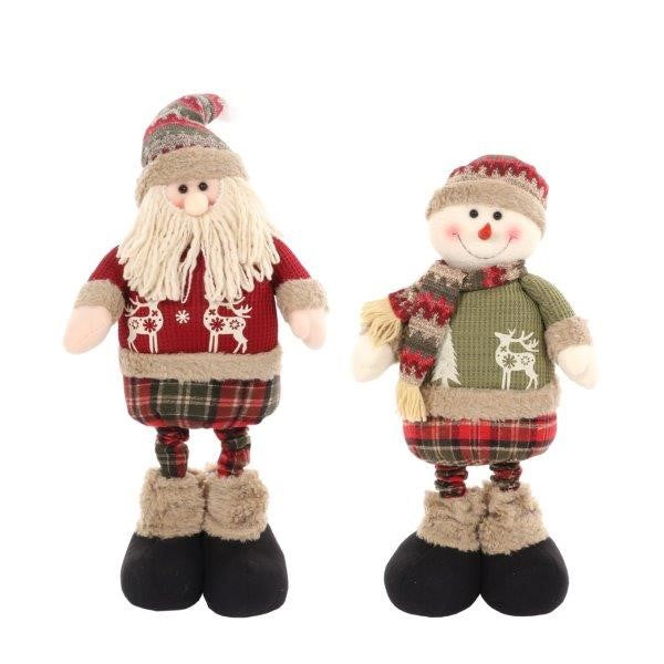 PULL UP SANTA/SNOWMAN PLUSH