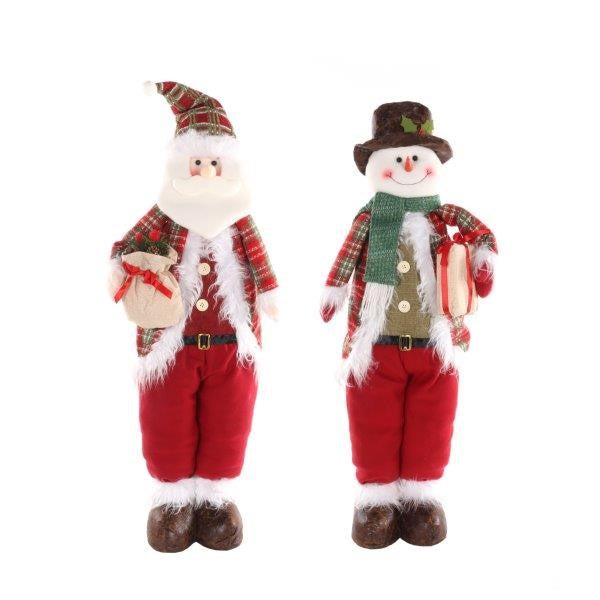 PLUSH SANTA/SNOWMAN TALL