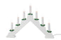 7L WOODEN CANDLE BRIDGE W/ SWITCH-WHITE