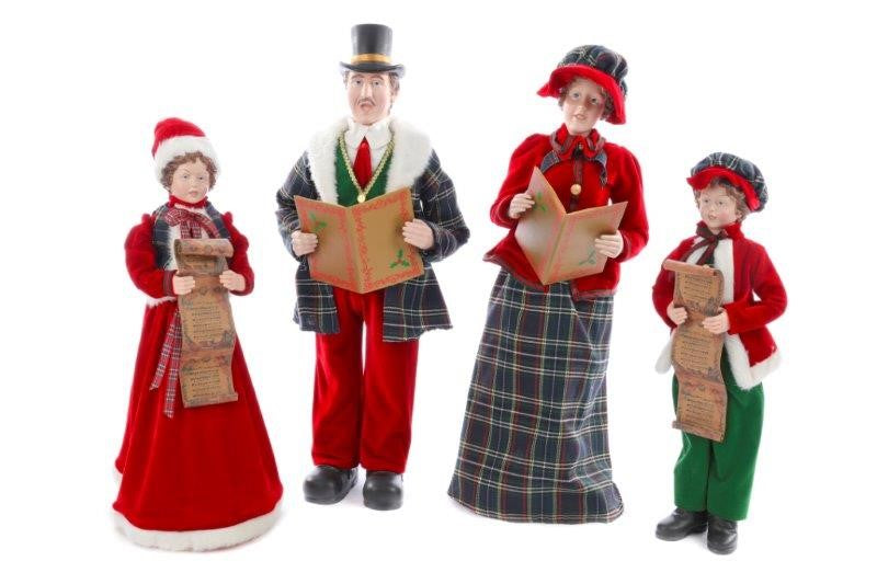 4 PC RED VICTORIAN CAROL SINGERS 47-70CM