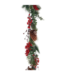 WREATH AND GARLAND WITH BERRIES, CONES AND SPRUCES