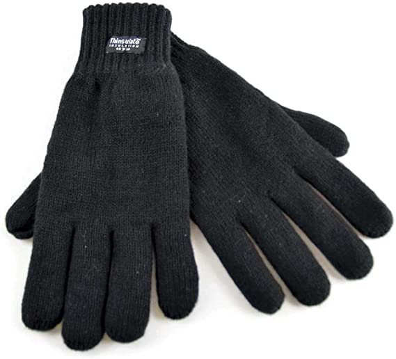 GLOVE BLACK THINSULATE WOOL KNITTED THERMAL