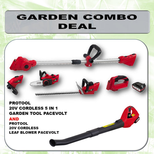 PROTOOL 20V 5 IN 1 GARDEN + 20V BLOWER 2 BATT