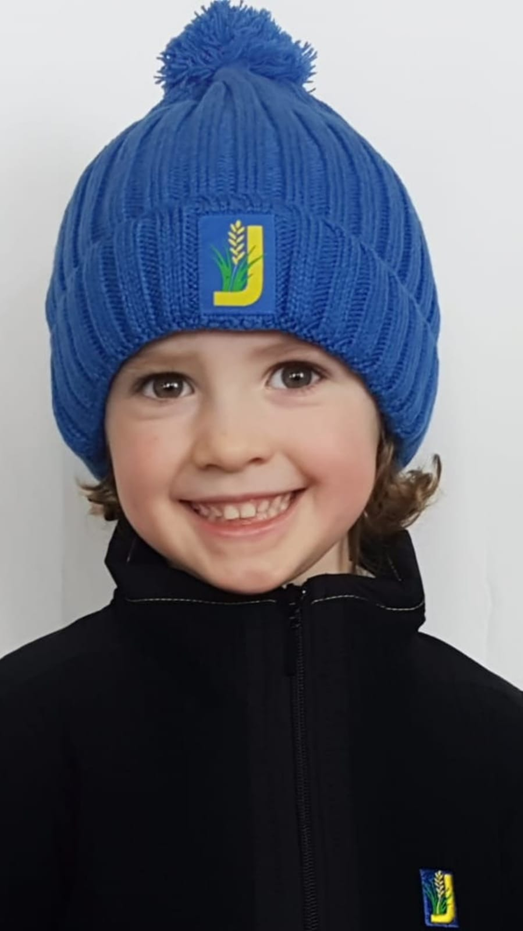 J GRENNAN KIDS BEANIE WITH BOBBLE