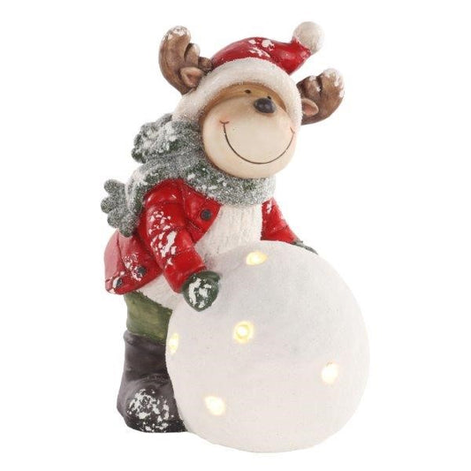 REINDEER W.SNOWBALL LED