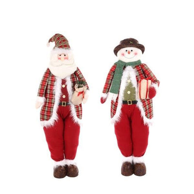 PLUSH SANTA/SNOWMAN TALL