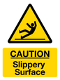 SIGN CAUTION SLIPPERY SURFACE STD