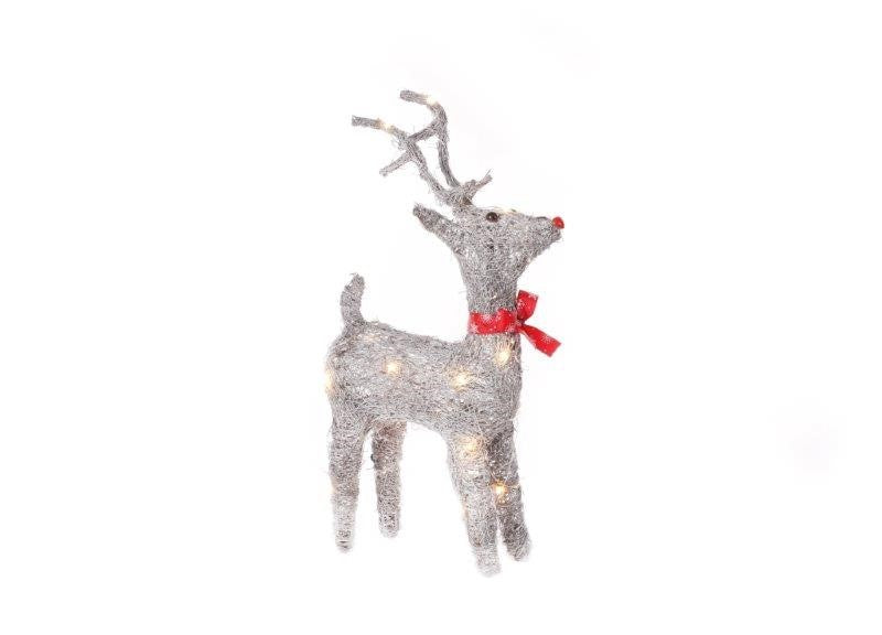 55CM DEER WHITEWASHED 40 LED