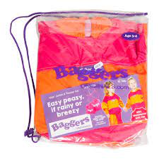 Baggers Kids W/P Suit Pink/Orange